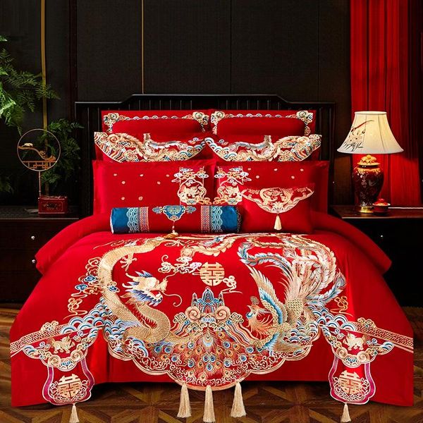 bedding sets luxury chinese wedding 4/6/9pcs set satin egyptian cotton gold long phoenix embroidery duvet cover bed sheet pillowcases
bedding sets luxury chinese wedding 4/6/9pcs set satin egyptian cotton gold long phoenix embroidery duvet cover bed sheet pillowcases