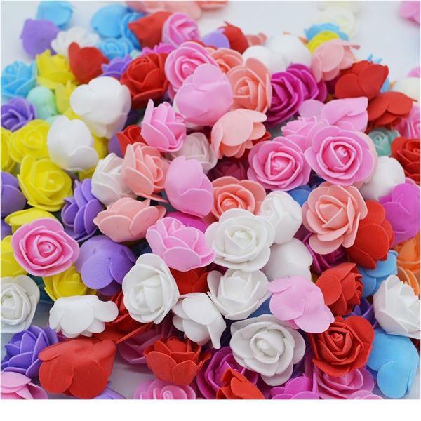 50pcs/lot 3.5cm pe foam rose head artificial rose flowers home garden decorative wreath supplies wedding event party de qylcgu