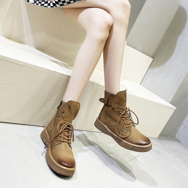 boots the first layer of cowhide ankle women's autumn and winter 2021 short round toe fashion, Black
boots the first layer of cowhide ankle women's autumn and winter 2021 short round toe fashion, Black