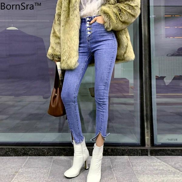 women's jeans bornsra 2021 skinny 5 button woman ripped for women high waist softener pencil female pants, Blue
women's jeans bornsra 2021 skinny 5 button woman ripped for women high waist softener pencil female pants, Blue