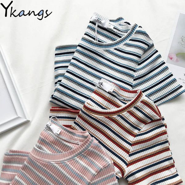2021 women raiow striped slim fit t shirt harajuku tshirt summer short sleeve korean t-shirt feminina clothes s74j, White
2021 women raiow striped slim fit t shirt harajuku tshirt summer short sleeve korean t-shirt feminina clothes s74j, White