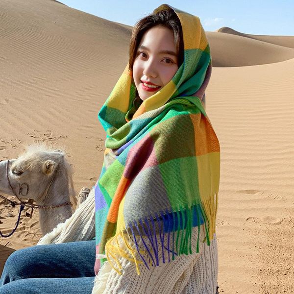 scarves autumn and winter imitation cashmere color matching plaid scarf british fashion thickened cold warm shawl fringed, Blue;gray
scarves autumn and winter imitation cashmere color matching plaid scarf british fashion thickened cold warm shawl fringed, Blue;gray