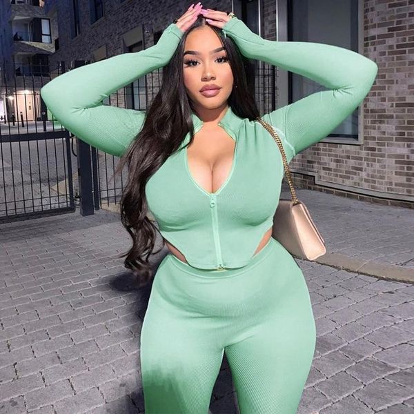 women's tracksuits hawthaw spring autumn long sleeve zipper soild color crop fitness slim pants sportswear tracksuit two piece 2pc set, Gray
women's tracksuits hawthaw spring autumn long sleeve zipper soild color crop fitness slim pants sportswear tracksuit two piece 2pc set, Gray