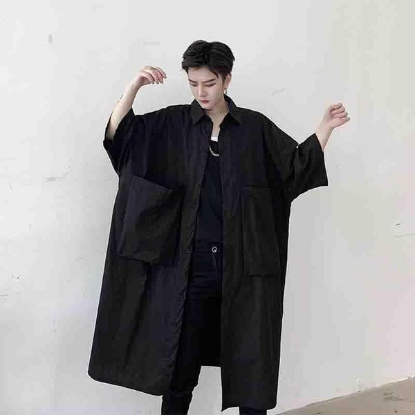 men's casual shirts shirt design coat fashionable loose dark style yamamoto large pocket versatile short sleeve personalized medium len, White;black
men's casual shirts shirt design coat fashionable loose dark style yamamoto large pocket versatile short sleeve personalized medium len, White;black