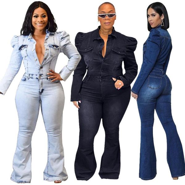 women's two piece pants fall denim jumpsuits fashion casual solid color slim-fit lapel plus size loose ladies, White
women's two piece pants fall denim jumpsuits fashion casual solid color slim-fit lapel plus size loose ladies, White