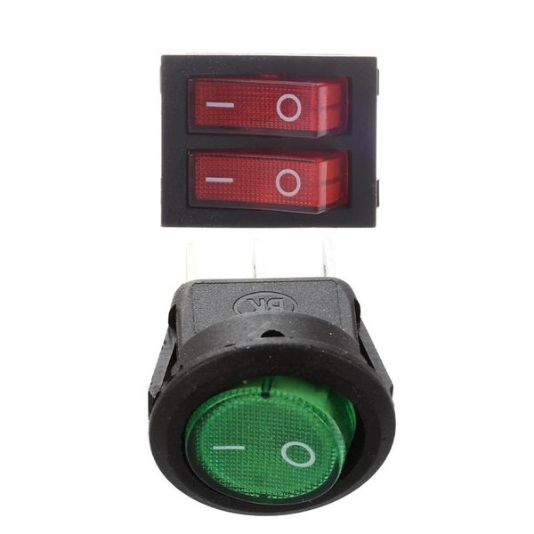 smart home control 6 pcs rocker switch : 5 3 pin spst green neon light on/off round ac 6a/250v & 1 red illuminated pi
smart home control 6 pcs rocker switch : 5 3 pin spst green neon light on/off round ac 6a/250v & 1 red illuminated pi