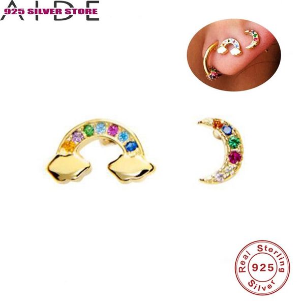 stud aide rainbow crystal moon-shape women's earring 1 pair 925 sterling silver piercing fashion gift fine jewelry accessories, Golden;silver
stud aide rainbow crystal moon-shape women's earring 1 pair 925 sterling silver piercing fashion gift fine jewelry accessories, Golden;silver