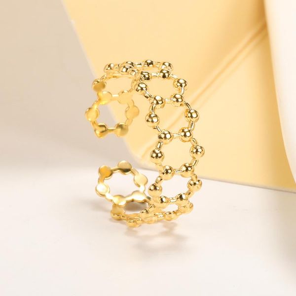 stud punk ring for women men stainless steel shine adjustable smooth open hollow geometry rings bague girl party jewelry bff, Golden;silver
stud punk ring for women men stainless steel shine adjustable smooth open hollow geometry rings bague girl party jewelry bff, Golden;silver