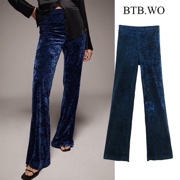 women's pants & capris btb.wo za women elegant fashion velvet pleated wide leg vintage high waist pockets female ankle trousers mujer, Black;white
women's pants & capris btb.wo za women elegant fashion velvet pleated wide leg vintage high waist pockets female ankle trousers mujer, Black;white