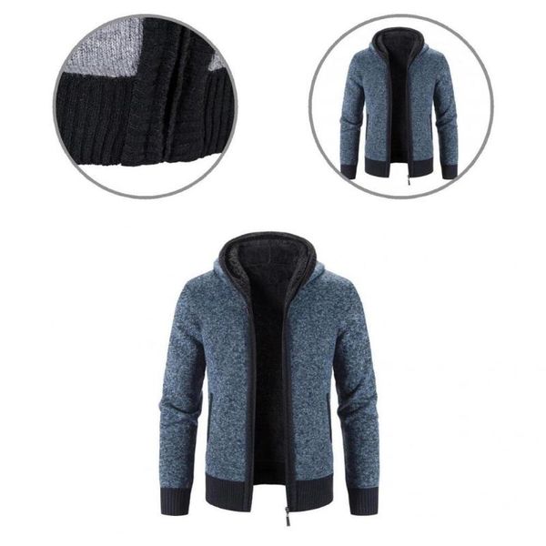 men's sweaters sweater coat simple hooded plush lining pockets men ribbed cuffs cold resistant knitted cardigan, White;black
men's sweaters sweater coat simple hooded plush lining pockets men ribbed cuffs cold resistant knitted cardigan, White;black