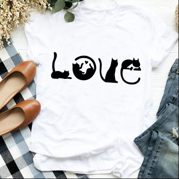 women t shirts lady cartoon love letter cat summer animal print shirt clothes tee womens tshirt for female graphic, White
women t shirts lady cartoon love letter cat summer animal print shirt clothes tee womens tshirt for female graphic, White