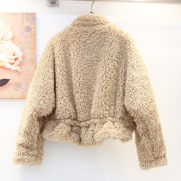 winter thick warm khaki double faced jacket women zipper outwear loose short pocket splicing furry faux lamb fur coat female lk22, Black
winter thick warm khaki double faced jacket women zipper outwear loose short pocket splicing furry faux lamb fur coat female lk22, Black