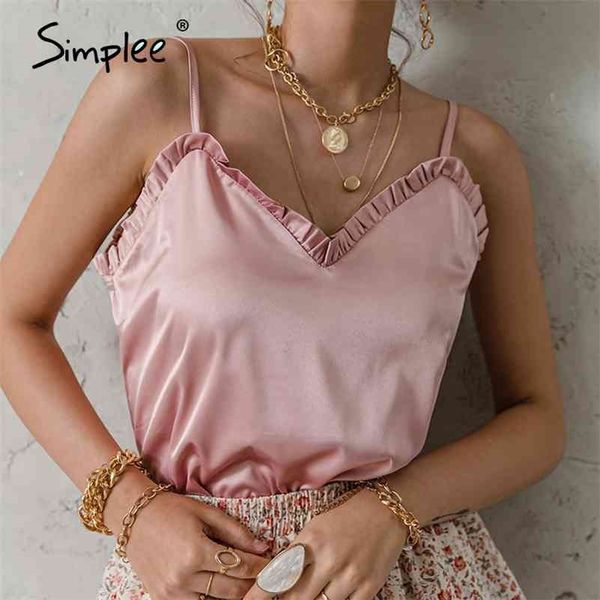 v-neck satin ruffle female tanks pink loose basic sleeveless office lady camis fashion women's summer sling 210625, White
v-neck satin ruffle female tanks pink loose basic sleeveless office lady camis fashion women's summer sling 210625, White