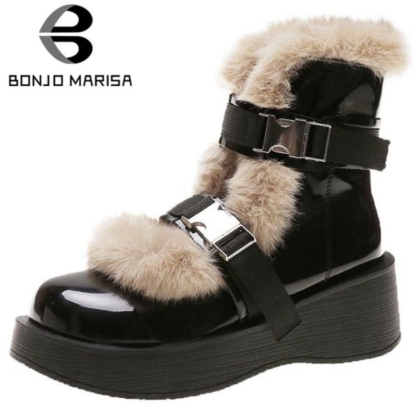 boots bonjomarisa brand lady add fur round toe ankle high wedges buckle women platform winter shoes woman, Black
boots bonjomarisa brand lady add fur round toe ankle high wedges buckle women platform winter shoes woman, Black