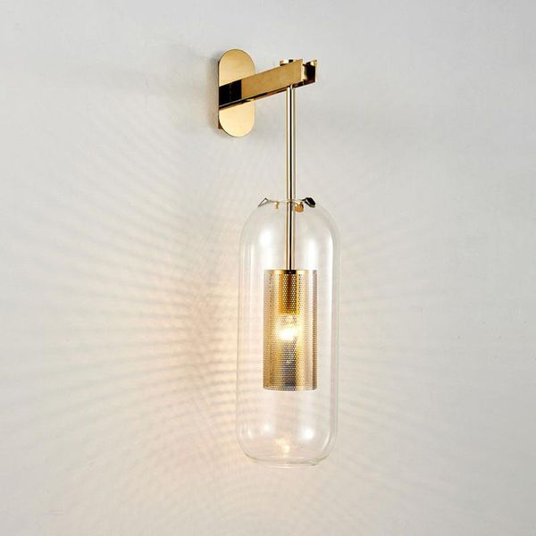 wall lamp nordice blue light glass sconces bedroom led bedside dining room lampara pared lights for home
