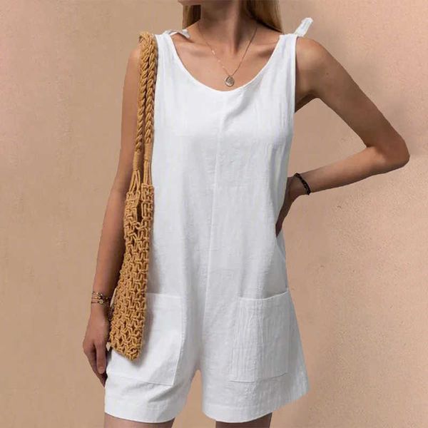 summer women's jumpsuit solid color sleeveless adjustable straps pockets loose jumpsuit dungarees short pants jumpsuits 210709, Black;white
summer women's jumpsuit solid color sleeveless adjustable straps pockets loose jumpsuit dungarees short pants jumpsuits 210709, Black;white