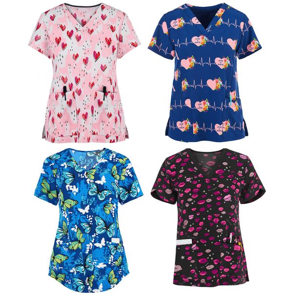 women nurse short work uniform decoct on v blusa print drawing animated accessories present english language shows ibjx, White;black
women nurse short work uniform decoct on v blusa print drawing animated accessories present english language shows ibjx, White;black