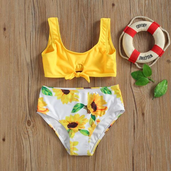 clothing sets summer kids girls bathing suits yellow tie up bikini + sunflower print swimming bottoms set, White
clothing sets summer kids girls bathing suits yellow tie up bikini + sunflower print swimming bottoms set, White