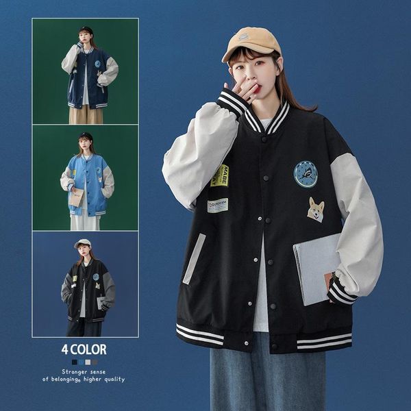 women's jackets woman 2021 spring/autumn baseball uniform korean harajuku coat loose plus size stitching jacket outerwear colorblock cl, Black;brown
women's jackets woman 2021 spring/autumn baseball uniform korean harajuku coat loose plus size stitching jacket outerwear colorblock cl, Black;brown