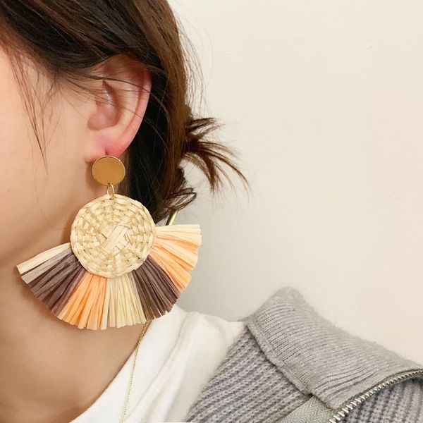 dangle & chandelier aensoa hand rattan knit geometric tassel drop earrings for women bohemian woven ethnic holiday earring pendant jewelry, Silver 
dangle & chandelier aensoa hand rattan knit geometric tassel drop earrings for women bohemian woven ethnic holiday earring pendant jewelry, Silver