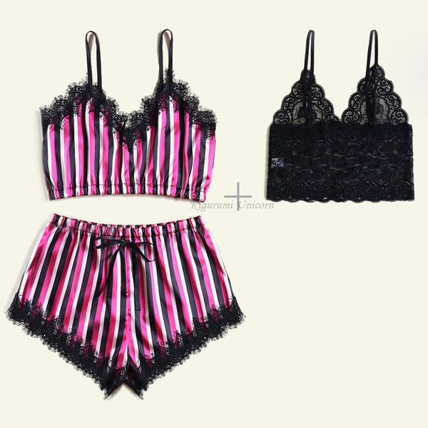 new lace trim satin cami lingerie pyjamas set women v neck sleeveless strap pajama sets women bow sleepwear home suit, Black;red
new lace trim satin cami lingerie pyjamas set women v neck sleeveless strap pajama sets women bow sleepwear home suit, Black;red