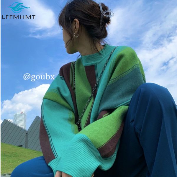 2021 new women winter fall fashion streetwear casual green striped sweater lady patchwork round neck long sleeve pullover knitwear g8l4, White;black
2021 new women winter fall fashion streetwear casual green striped sweater lady patchwork round neck long sleeve pullover knitwear g8l4, White;black