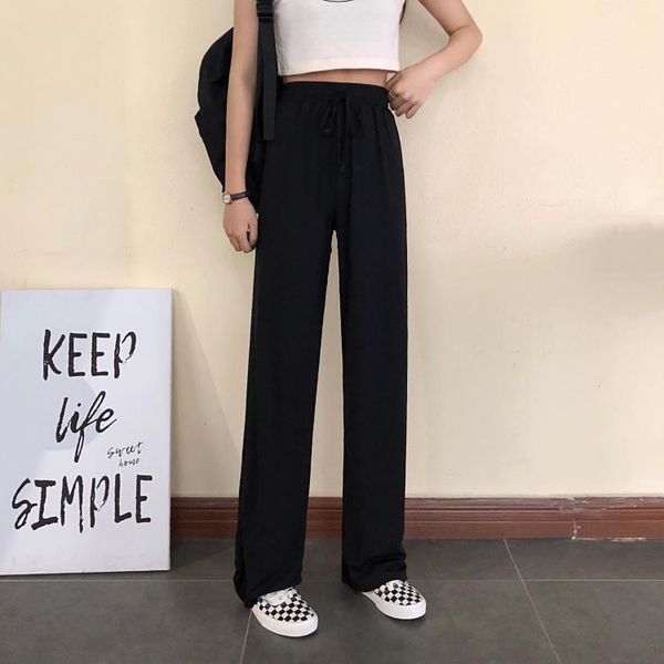 women's pants & capris henchiry spring summer leisure wide leg high waist thin drooping feeling long straight cool loose, Black;white
women's pants & capris henchiry spring summer leisure wide leg high waist thin drooping feeling long straight cool loose, Black;white