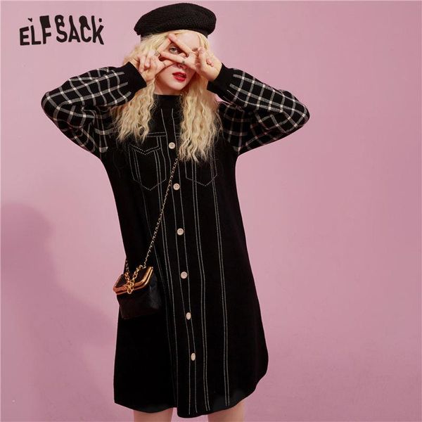 casual dresses elfsack plaid patchwork chic button women denim dress,2021 autumn elf vintage korean style female daily 2-in-1 dress, Black;gray
casual dresses elfsack plaid patchwork chic button women denim dress,2021 autumn elf vintage korean style female daily 2-in-1 dress, Black;gray