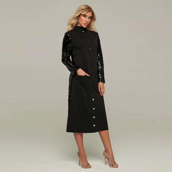 casual dresses est summer sequin long sleeve black fashion dress 2021 women pocket mid-calf vestidos button straight celebrity party, Black;gray
casual dresses est summer sequin long sleeve black fashion dress 2021 women pocket mid-calf vestidos button straight celebrity party, Black;gray