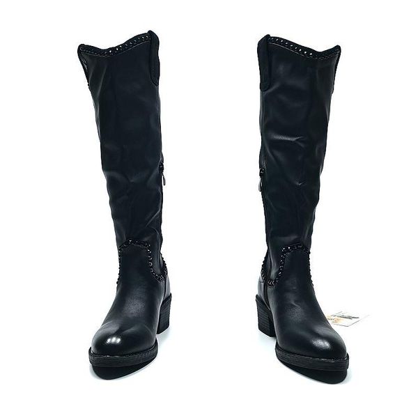 boots lady round toe big size shoes woman thigh high heels rivets boots-women zipper large leather stiletto, Black
boots lady round toe big size shoes woman thigh high heels rivets boots-women zipper large leather stiletto, Black