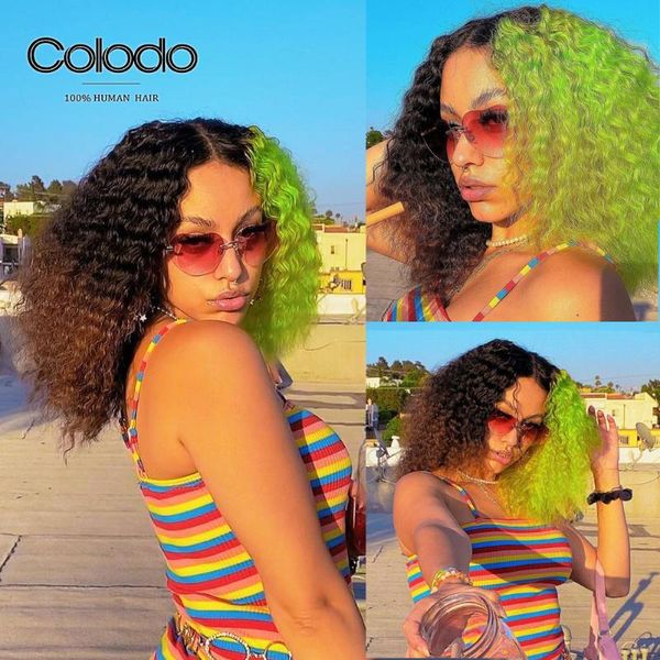 lace wigs half green black curly human hair wig pre plucked ombre kinky front with baby colodo, Black;brown
lace wigs half green black curly human hair wig pre plucked ombre kinky front with baby colodo, Black;brown