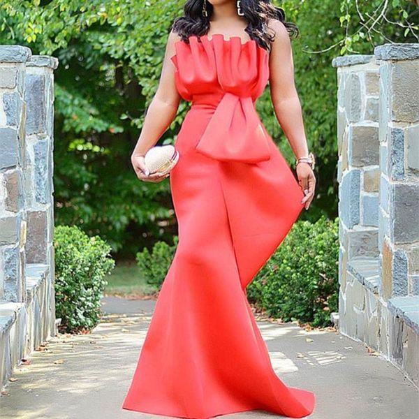 red strapless elegant dinner party dress bowknot pleated mermaid long robe femme formal wedding gown maxi vestidos, Black;gray
red strapless elegant dinner party dress bowknot pleated mermaid long robe femme formal wedding gown maxi vestidos, Black;gray