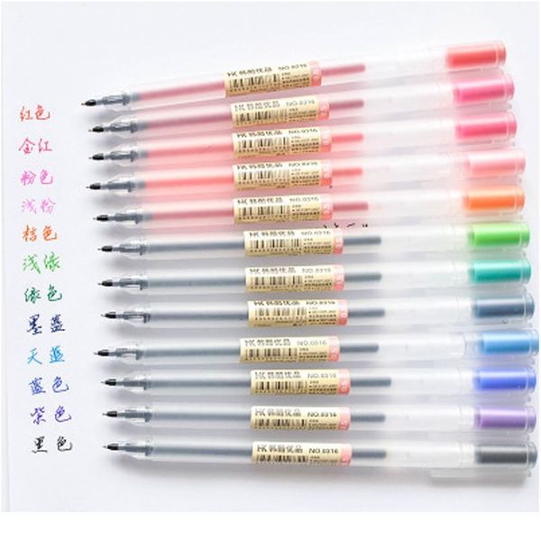 12 pcs/lot creative 12 colors gel pen 0.5mm color ink pens marker for students writing stationery school office jlltnr
12 pcs/lot creative 12 colors gel pen 0.5mm color ink pens marker for students writing stationery school office jlltnr