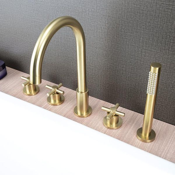 five holes bathtub faucet set brushed gold bathroom bathtub shower complete set quality assurance
five holes bathtub faucet set brushed gold bathroom bathtub shower complete set quality assurance