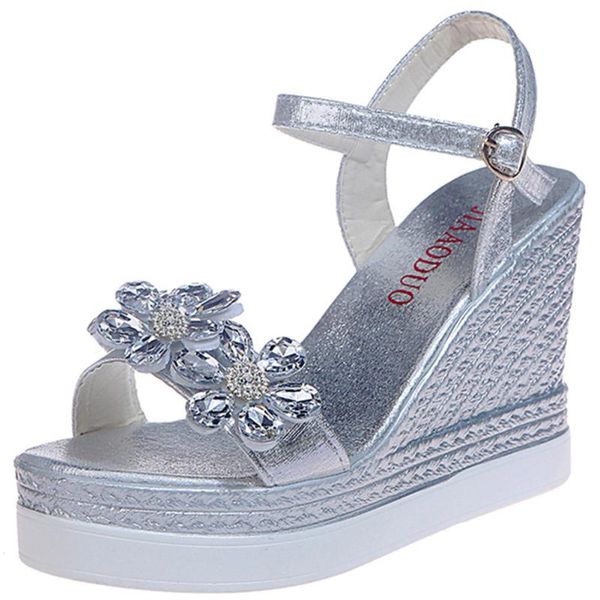 sandals female flower open toe silver women rhinestone wedges platform party dress shoes woman, Black
sandals female flower open toe silver women rhinestone wedges platform party dress shoes woman, Black