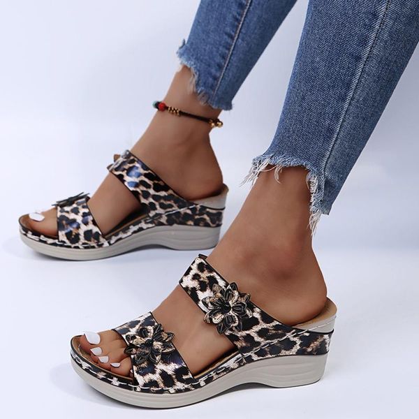 slippers 2021 women sandals vintage leopard print high heel woman flower platform wedges shoes ladies summer slides mujer, Black
slippers 2021 women sandals vintage leopard print high heel woman flower platform wedges shoes ladies summer slides mujer, Black