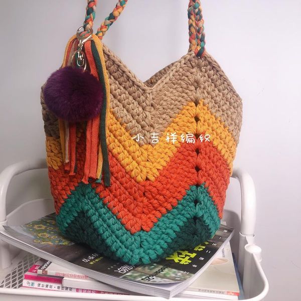 evening bags rainbow cotton rope hand-woven women shoulder bag crochet knitted handbags handmade large shopper for women's
evening bags rainbow cotton rope hand-woven women shoulder bag crochet knitted handbags handmade large shopper for women's