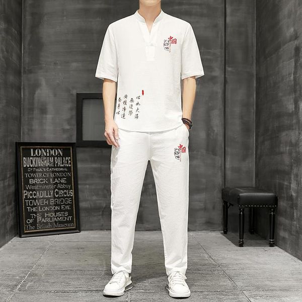men's tracksuits (shirt + trousers) 2021 summer men embroidery shirt man cotton and linen shirts short sleeve fashion casual, Gray
men's tracksuits (shirt + trousers) 2021 summer men embroidery shirt man cotton and linen shirts short sleeve fashion casual, Gray