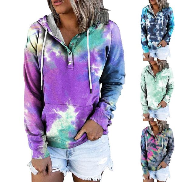 women's hoodies & sweatshirts gradient print hoodie button drawstring pocket hooded long sleeve tie-dyesweatshirt harajuku #8, Black
women's hoodies & sweatshirts gradient print hoodie button drawstring pocket hooded long sleeve tie-dyesweatshirt harajuku #8, Black