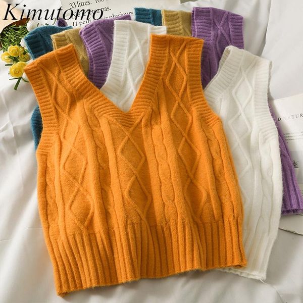 women's vests kimutomo solid casual knitted vest women elegant all match retro v-neck sleeveless short female 2021 autumn fashion, Black;white
women's vests kimutomo solid casual knitted vest women elegant all match retro v-neck sleeveless short female 2021 autumn fashion, Black;white