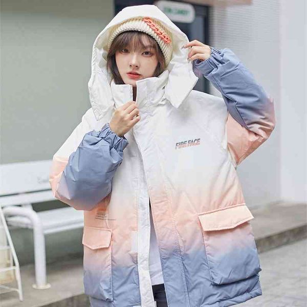 2021 winter new devil thickened hooded loose coat gradually warm men's and women's contrast color couple down jacket trend, Black
2021 winter new devil thickened hooded loose coat gradually warm men's and women's contrast color couple down jacket trend, Black