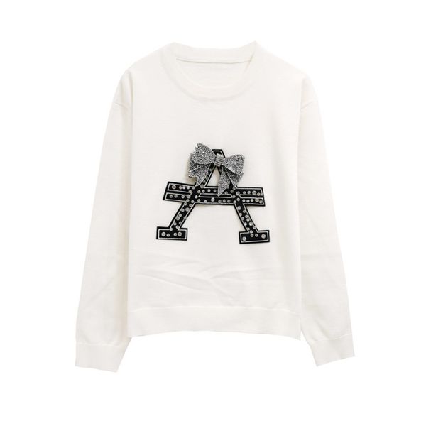 early spring 2121 new a letter iron tower with diamond bowknot temperament round neck pullover long sleeve sweater girl0, White;black
early spring 2121 new a letter iron tower with diamond bowknot temperament round neck pullover long sleeve sweater girl0, White;black