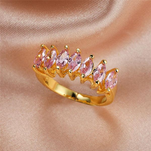 wedding rings cute female pink crystal stone ring vintage yellow gold color for women promise bride leaf zircon engagement, Slivery;golden
wedding rings cute female pink crystal stone ring vintage yellow gold color for women promise bride leaf zircon engagement, Slivery;golden