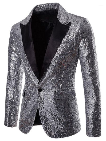 men's suits & blazers performance wear one button pockets sequin blazer, White;black
men's suits & blazers performance wear one button pockets sequin blazer, White;black