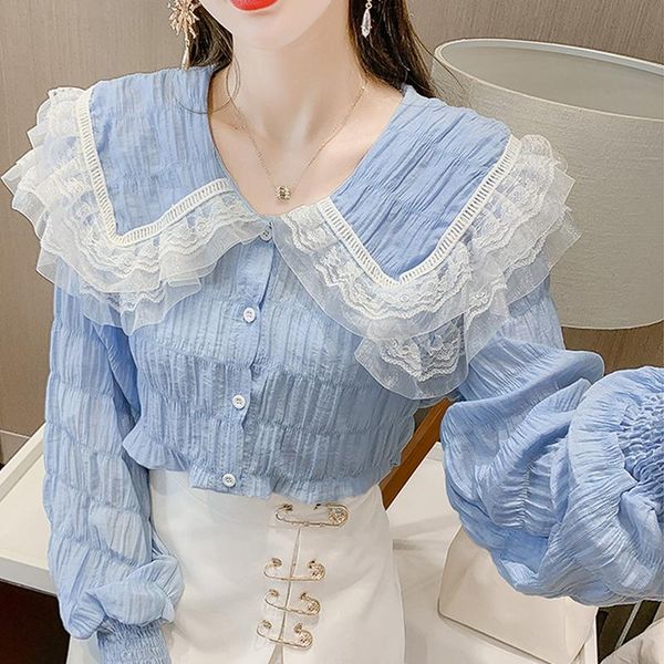 women's blouses & shirts vintage lace blouse women button up shirt 2021 blusas elegantes korean puff long sleeve casual ladies white s
women's blouses & shirts vintage lace blouse women button up shirt 2021 blusas elegantes korean puff long sleeve casual ladies white s