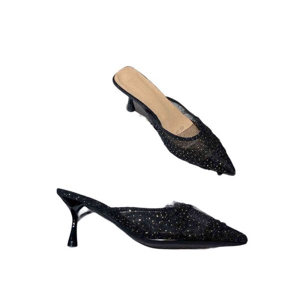dress shoes high heels women's shoes baotou half slipper female summer 2021 thin heel fairy french retro outer wear sequin high-heeled, Black
dress shoes high heels women's shoes baotou half slipper female summer 2021 thin heel fairy french retro outer wear sequin high-heeled, Black