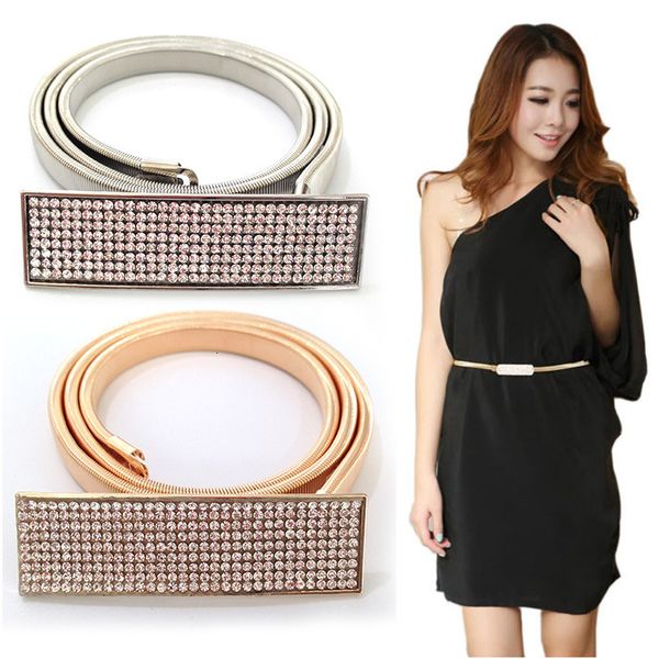new waist chain metal rectangular diamond inlaid button metal elastic belt, Black;brown
new waist chain metal rectangular diamond inlaid button metal elastic belt, Black;brown
