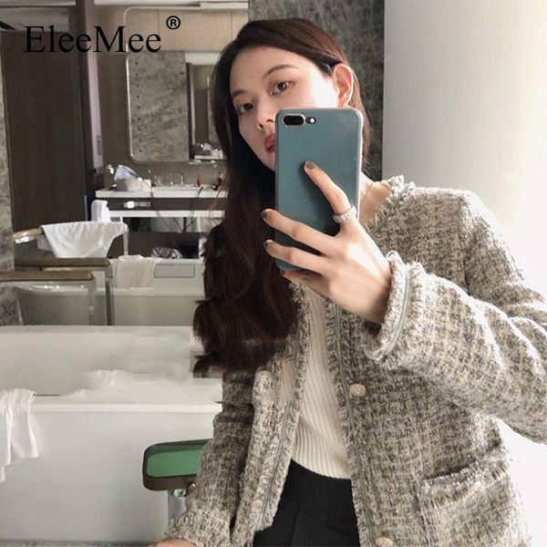 women's jackets eleemee vintage coat women 2021 autumn/spring short long sleeve pocket plaid casual all-match tweed jacket size s-xl, Black;brown
women's jackets eleemee vintage coat women 2021 autumn/spring short long sleeve pocket plaid casual all-match tweed jacket size s-xl, Black;brown