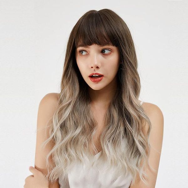 synthetic wigs ash blonde wig with bangs long wavy for women ombre natural wave heat resista, Black
synthetic wigs ash blonde wig with bangs long wavy for women ombre natural wave heat resista, Black