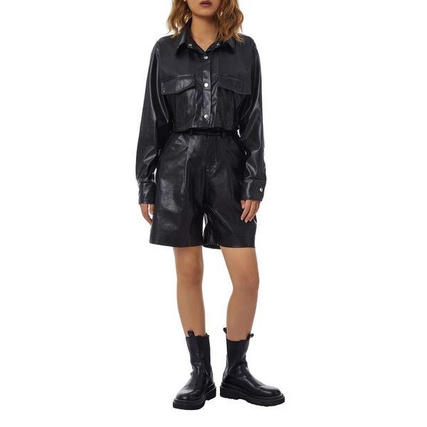 women's leather & faux ladies autumn winter short pu jacket girls leisure style solid color long sleeve lapel coat single-breasted slim, Black
women's leather & faux ladies autumn winter short pu jacket girls leisure style solid color long sleeve lapel coat single-breasted slim, Black